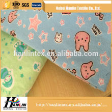 Garantia de comércio tela de flanela de algodão de impressão para roupas de bebê / tecido de flanela de tingimento sólido 100 flanela de algodão